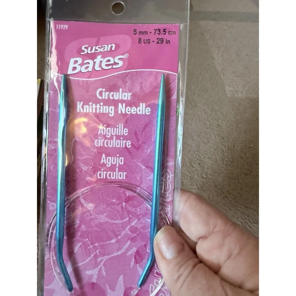 Lot of 4 Susan Bates Silvalume Circular Knitting Needles 5, 8, 10, 10